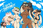  4girls ass bikini callie_(splatoon) marie marie_(splatoon) marina marina_(splatoon) nintendo nipples pearl pearl_(splatoon) splatoon splatoon_2 