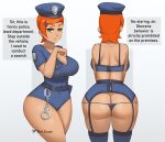 1girl ass ben_10 dat_ass gwen_tennyson handcuffs orange_hair panties partially_clothed phat_smash police_uniform rear_view