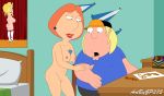 ass breasts chris_griffin condom condom_between_breasts condom_wrapper family_guy gp375 incest lois_griffin mother_&_son nipples nude pussy shaved_pussy thighs