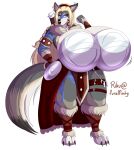 anthro blonde_hair claws gigantic_ass gigantic_breasts hourglass_figure long_sleeves riku sword wolf wolf_ears wolf_girl wolf_tail yellow_eyes