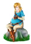  blonde_hair blue_eyes link mpreg pointy_ears pregnant silkyomega the_legend_of_zelda 