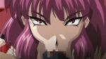 censored fellatio gif oboro_(taimanin_asagi) pov purple_hair red_lipstick taimanin_(series) taimanin_asagi