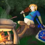  blonde_hair blue_eyes link mpreg pointy_ears pregnant silkyomega the_legend_of_zelda 