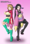  blackjoe01 clothed female female_human female_only high_heels human long_hair looking_at_viewer mache_(pokemon) pokemon pokemon_xy porkyman satosatori serena serena_(pokemon) short_hair standing stockings valerie valerie_(pokemon) 