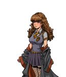 akabur fishnet_pantyhose fishnet_stockings fishnets gryffindor_house harry_potter hermione_granger hourglass_figure school_uniform schoolgirl transparent_background witch_trainer