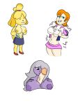 amethyst_(steven_universe) animal_crossing big_breasts cartoon_network dog isabelle_(animal_crossing) nintendo nora_valkyrie paizuri purple_hair purple_skin rwby slopster! steven_universe under_boob