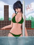 aegis_(artist) alluring bikini black_and_red_and_purple_hair breasts insanely_hot kunimitsu_ii kunoichi legs namco purple_eyes swimming_pool tekken tekken_7 watermelon_bikini wet