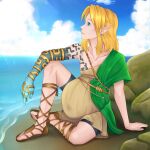  blonde_hair blue_eyes link mpreg pointy_ears pregnant silkyomega the_legend_of_zelda 