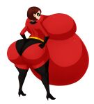  bodysuit brown_eyes brown_hair disney gigantic_ass gigantic_breasts helen_parr hyper_pregnancy mask milf pregnant pregnant_belly pregnant_female saburox the_incredibles 