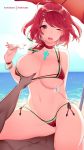 1boy 1girl big_breasts bikini breast_grab breasts cfnm dark-skinned_male nintendo pyra_(xenoblade) unknown_character wide_hips xenoblade_(series) xenoblade_chronicles_2