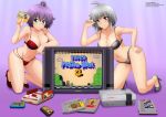  2_girls 2girls bikini bra female female_only high_heels kanna_albeecht kneeling looking_at_viewer mostly_nude nintendo nipples on_knees panties yukino_aguria yukino_memories zel-sama 