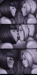  1boy 2girls anna_williams bisexual comic hetero lesseinsanimer licking_penis licking_tongues monochrome namco nina_williams penis saliva saliva_string silf silfs straight tekken tekken_2 tekken_3 tekken_7 