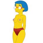 blue_hair breasts glasses luann_van_houten milf milftoon panties the_simpsons