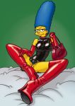 boots bottomless gloves marge_simpson pvc shaved_pussy the_simpsons thighs