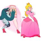  1girl 2_girls ass ass_grab crossover female_only midna nintendo princess_peach pussylicking super_mario_bros. the_legend_of_zelda under_clothes yuri 