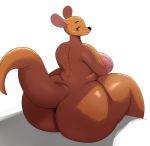 1girl 2019 animate_inanimate anthro ass bedroom_eyes big_ass big_breasts biped breasts curvy_figure digital_media_(artwork) disney half-closed_eyes high_res huge_ass huge_hips kanga kangaroo living_plushie looking_at_viewer looking_back macropod mammal marsupial mature_female narrowed_eyes nude overweight overweight_female plushie rear_view seductive sitting smile sssonic2 thick_thighs voluptuous wide_hips winnie_the_pooh