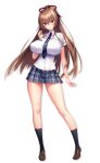 big_breasts breasts derauea long_hair looking_at_viewer motto!_haramase!_honoo_no_oppai_isekai_chou_ero_succubus_gakuen! school_uniform schoolgirl short_skirt tie