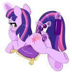 1girl alicorn anal anal_beads anal_insertion ass blush cutie_mark dildo dildo_in_vagina female female_only friendship_is_magic horn lying my_little_pony nude pony sex_toy solo tail telekinesis thousandarms transparent_background twilight_sparkle twilight_sparkle_(mlp) vaginal vaginal_insertion wings