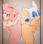  1girl 2_girls amy_rose ass ass_to_ass female_only licking nude rouge_the_bat sega sideboob yuri 