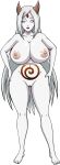 ale-mangekyo ale-mangekyo_(artist) areolae ass big_ass big_breasts breasts commission female kaguya_ootsutsuki naruto nipples nude purple_eyes pussy solo tattoo white_hair white_skin