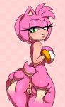 amy_rose anthro anus ass ass_grab ass_spread big_ass big_breasts bimbo breast_grab covering_breasts female_focus sega simmsy small_tail sonic_(series) sweat