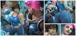 1girl 2_girls asian ass female_only looking_at_ass mei-ling_zhou mei_(overwatch) overwatch snowball_(overwatch) urbanator zarya zarya_(overwatch)