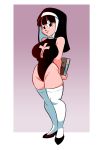  bible big_breasts breasts chichi dragon_ball dragon_ball_z funsexydragonball looking_at_viewer nun&#039;s_habit stockings 