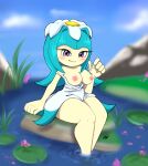  1girl blue_hair galaxina_the_seedrian pepamintop plant_girl purple_eyes pussy sega smile smiling sonic_(series) sonic_the_hedgehog_(series) sonic_x 