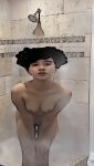 cute gorillaz looking_at_viewer noodle_(gorillaz) pose posing shower small_breasts steam