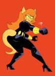  avengers black_widow black_widow_(cosplay) boots cartoon_network cosma cosma_(ok_k.o.!_lbh) cosplay crossover frostbiteboi gloves halloween lizard lizardwoman long_hair marvel ok_k.o.!_let&#039;s_be_heroes scalie 