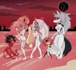  1_eye 2021 6girls absurd_res anthro black_body black_fur black_hair blonde_hair breasts bucketoflewds canid canid_demon carrying_partner charlie_morningstar_(hazbin_hotel) cherri_bomb_(hazbin_hotel) demon demon_humanoid fur genitals grey_body grey_hair grey_skin grin group hair hazbin_hotel hellhound helluva_boss high_res humanoid imp loona_(helluva_boss) mammal millie_(helluva_boss) niffty_(hazbin_hotel) nipples partially_submerged pentagram pussy red_body red_cheeks red_hair red_sclera red_skin sharp_teeth smile spade_tail straight_hair teeth vaggie_(hazbin_hotel) vivienne_medrano white_body white_fur white_hair white_skin yellow_sclera 