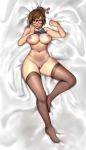 breasts didi_esmeralda glasses mei-ling_zhou nipples no_bra overwatch shaved_pussy stockings thighs