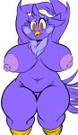  1girl 2018 anthro avian big_breasts bird breasts chest_tuft digital_media_(artwork) female_only furry high_res isolatedartest melissa_morgan navel nipples nude pose pussy raised_arm solo_female standing super_planet_dolan thick_thighs tuft 