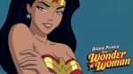 1girl amazon bangs bare_arms bare_shoulders big_breasts black_hair blue_background breasts brown_lipstick character_name cleavage collarbone copyright_name dc_comics diana_prince female_only female_solo grey_eyes grin half-closed_eyes hand_on_arm hand_on_own_arm hand_up heroine jewelry justice_league justice_league_unlimited leotard lips lipstick long_hair looking_at_viewer makeup mrfluffypotato naughty_face neck parted_bangs parted_lips red_leotard silver_earrings silver_jewelry simple_background smile star star_(symbol) star_earrings star_print straight_hair strapless strapless_leotard superhero_costume superheroine themysciran thick_eyebrows tiara upper_body wonder_woman wonder_woman_(series)