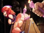 anal anal_object_insertion ass ball_gag bdsm bondage bound breasts candle caryo cross gag la_pucelle la_pucelle_tactics large_breasts looking_back nipple_piercing nipples nippon_ichi object_insertion pantyhose prier red_hair slave torn_clothes torn_pantyhose vaginal vaginal_object_insertion wax wooden_horse