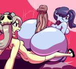1futa 1girl angstrom ass assjob big_ass bloody_marie_(skullgirls) breasts buttjob erection futanari gigantic_ass hotdogging huge_ass penis_between_ass penis_on_ass skullgirls squigly_(skullgirls)