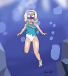 1girl cruz64 drowning female fire_emblem fire_emblem_heroes nintendo peril puffy_cheeks solo swimsuit underwater underwater_peril ylgr_(fire_emblem)