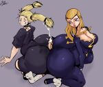  1boy 2_girls ass assjob big_ass breasts buttjob cum double_buttjob ejaculation gigantic_ass giygal hato_higashikata hotdogging huge_ass jojo's_bizarre_adventure jujutsu_kaisen nishimiya_momo penis_between_ass penis_on_ass 