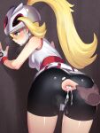 1boy 1boys 1girl 1girls after_anal after_sex against_wall alternate_breast_size anus_only ass ass_grab big_ass bike_shorts black_background blonde_hair blue_eyes blush breasts clothed_sex corni_(pokemon) cum cum_drip cum_dripping_out_of_pussy cum_in_ass cum_inside cumdrip dark_skin female female_focus gaping_anus genital_fluids gloves heavy_breathing helmet human ie_(_raarami_) internal_cumshot interracial korrina_(pokemon) leaking long_blonde_hair long_hair male medium_breasts mega_stone nintendo pantyhose pokemon pokemon_xy ponytail pose roller_skater shirt shorts small_breasts spread_ass spreading thigh_gap thighs torn_clothes wet wide_hips
