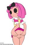  1girl absurd_res anus ass ass_grab bitty_buttons black_bow black_eyes blush blush_stickers bow button_eyes closed_mouth clothed clothes clothes_lift clothing colored crumbs_sugar_cookie dankodeadzone doll dress female female_only frilled_sleeves frills grabbing_own_ass hair_bow hair_ornament hair_ribbon happy lalaloopsy lifted_by_self light-skinned_female light_skin looking_at_viewer mga_entertainment miniskirt no_panties pink_hair pink_skirt plush_doll presenting presenting_anus pussy ragdoll ribbon short_hair short_sleeves simple_background skirt skirt_lift smile solo spread_anus spreading standing stitch_(sewing) stitches tumblr_username white_background 