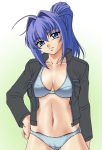  1girl bra hayase_mitsuki kimi_ga_nozomu_eien lingerie meiya_mitsurugi misnon_the_great mitsurugi_meiya muv-luv muvluv open_clothes open_shirt panties shirt solo underwear 