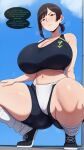  1girl ai_generated ass big_ass big_breasts bike_shorts booty_shorts breasts fundoshi fundoshilover101 gigantic_ass huge_ass huge_breasts original original_character 