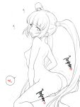 1boy 1boys 1girl 1girls ahe_gao ass breasts completely_naked completely_nude from_behind from_behind_position grayscale greyscale hair_grab kiikii_(kitsukedokoro) monochrome naked naked_female nude nude_female pulling_hair reverse_cowgirl reverse_cowgirl_position sophie_(tales) tales_of_(series) tales_of_graces translation_request twin_tails twintails_(hairstyle)