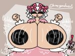 ! 1girl animal baws_(artist) big_breasts bow breast_jiggle breasts breasts_bigger_than_head breasts_out button_nipples closed_eyes clothed clothed_female clothing commission doll enormous_breasts felid feline female female_only gigantic_breasts hair_bow hair_ornament hairbow huge_breasts huge_nipples jiggle lalaloopsy light-skinned_female light_skin mga_entertainment nipples open_mouth pet ragdoll ribbon shocked_expression solo speech suzette_la_sweet text white_hair