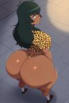  1girl ai_generated ass big_ass breasts dark_skin fundoshi fundoshilover101 gigantic_ass huge_ass leopard_print original original_character tabi_socks 