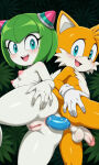  1boy 1girls 4kids_entertainment ai_generated bisexual callietheslut canon_couple cosmo_the_seedrian dildo fox interspecies miles_"tails"_prower nude seedrian sega sega sonic_the_hedgehog_(series) sonic_x tails_the_fox tms_entertainment 