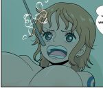 1girl brown_eyes cropped drowning female female_only human mrpheromones nami_(one_piece) one_piece orange_hair peril preview shocked_expression solo thriller_bark underwater underwater_peril