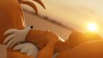 1boy fox kuby64 male miles_"tails"_prower nsfw nude penis sega solo sonic_the_hedgehog_(series) sucking sunset tails_the_fox