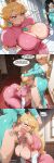  2_girls ai_generated amnesiastudios blonde_hair crown earrings fellatio futanari futanari_on_female mario_(series) naughty_face nintendo princess_peach princess_rosalina rape raped stable_diffusion yuri 