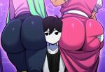ai_generated aigooner19aught7 big_ass big_thighs blackwhiplash_(style) head_between_asses omori_(character) sweetheart_(omori)